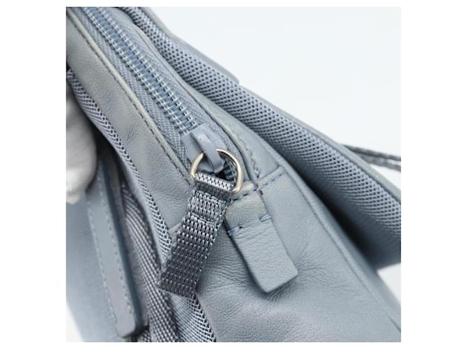 PRADA Rucksack Leder Hellblau Silber - Ansicht 18