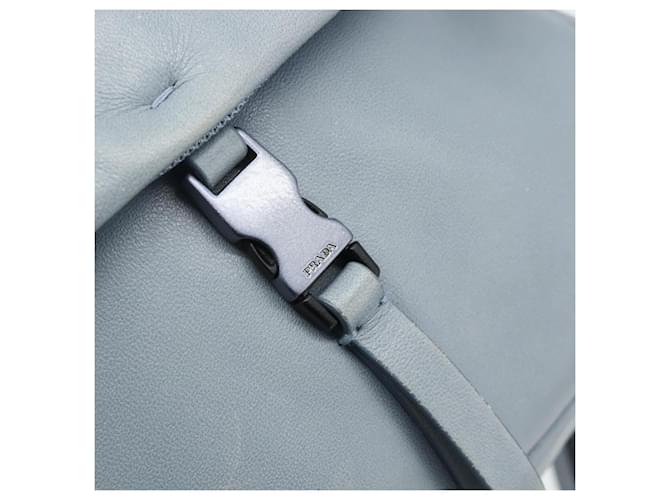 PRADA Rucksack Leder Hellblau Silber - Ansicht 19