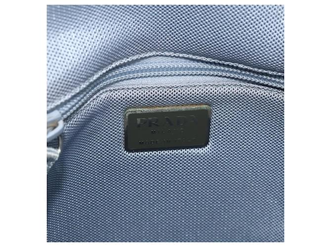 PRADA Rucksack Leder Hellblau Silber - Ansicht 20