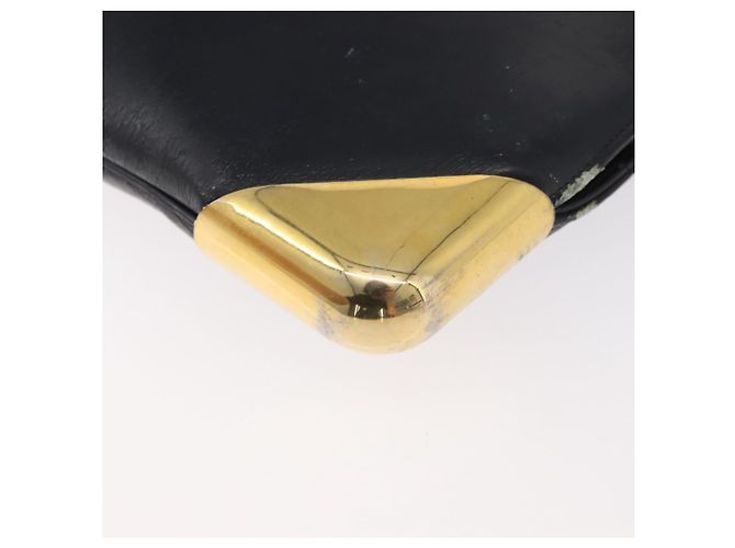 Christian Dior Shoulder Bag Leather Navy Gold - vista 14
