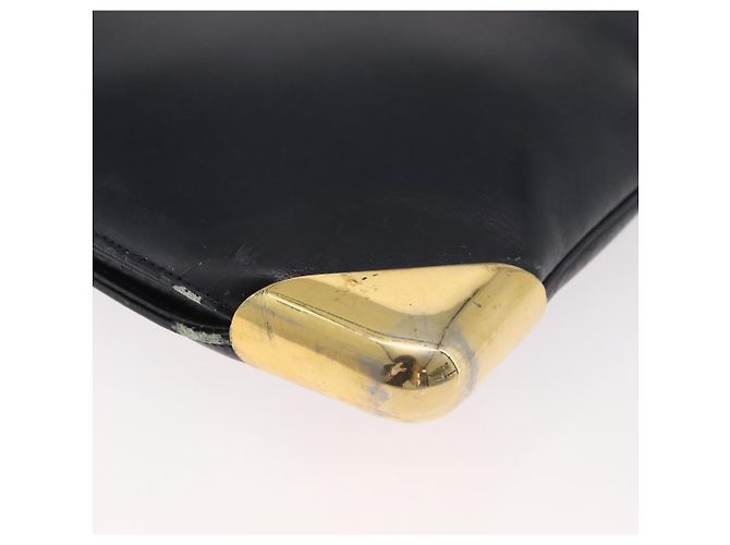 Christian Dior Shoulder Bag Leather Navy Gold - vista 15