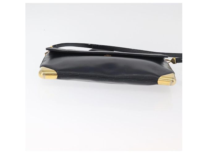 Christian Dior Shoulder Bag Leather Navy Gold - vista 5