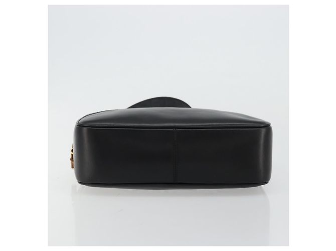 GUCCI Bamboo Chain Shoulder Bag Leather Black Gold - vista 5