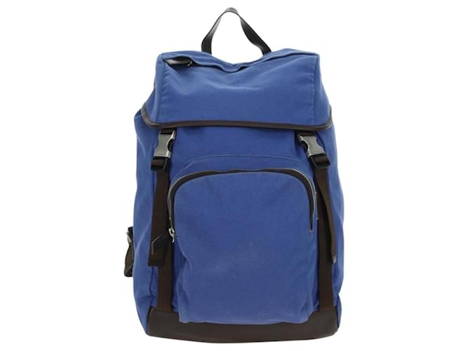 PRADA Backpack Canvas Blue Silver - vista 13