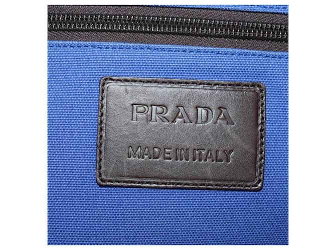 PRADA Backpack Canvas Blue Silver - vista 24