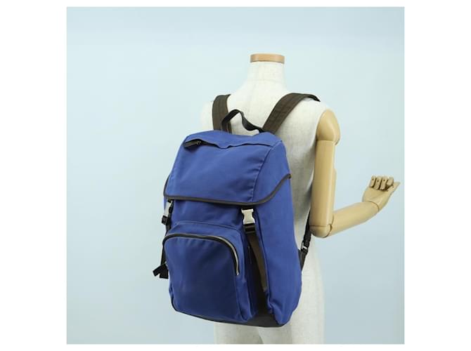 PRADA Backpack Canvas Blue Silver - vista 29