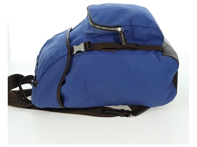 PRADA Backpack Canvas Blue Silver - vista 5