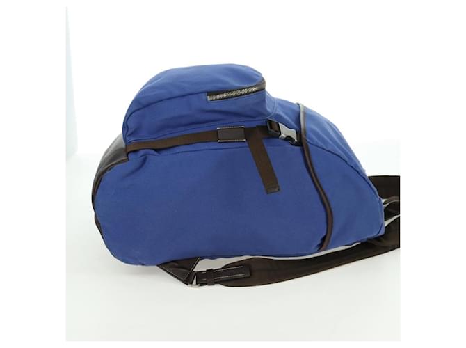 PRADA Backpack Canvas Blue Silver - vista 6