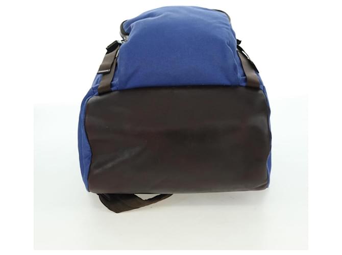 PRADA Backpack Canvas Blue Silver - vista 7