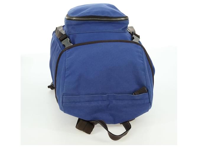 PRADA Backpack Canvas Blue Silver - vista 8