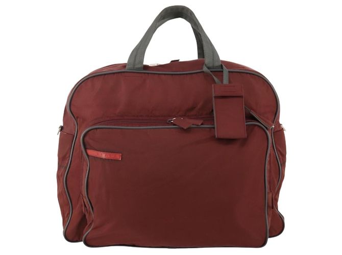 PRADA Sports Boston Bag Nylon Bordeaux Silver - vista 13