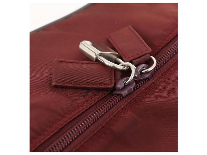 PRADA Sports Boston Bag Nylon Bordeaux Silver - vista 19