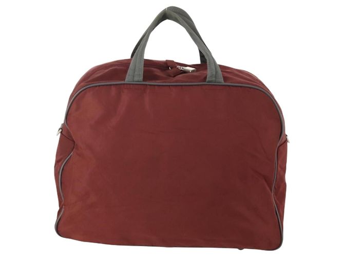 PRADA Sports Boston Bag Nylon Bordeaux Silver - vista 2