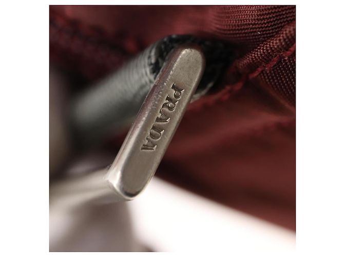 PRADA Sports Boston Bag Nylon Bordeaux Silver - vista 20