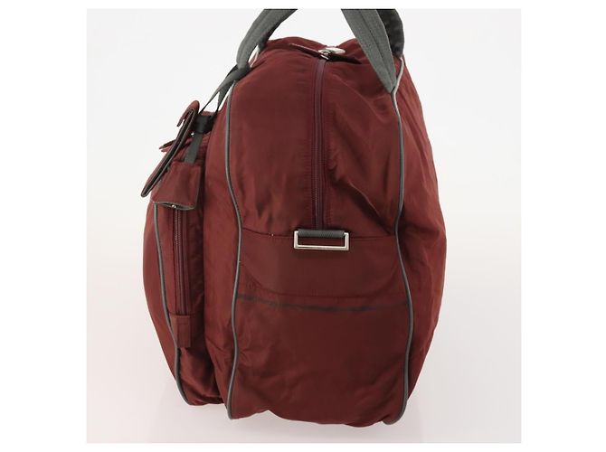 PRADA Sports Boston Bag Nylon Bordeaux Silver - vista 3