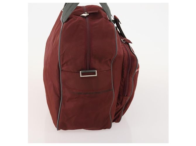 PRADA Sports Boston Bag Nylon Bordeaux Silver - vista 4