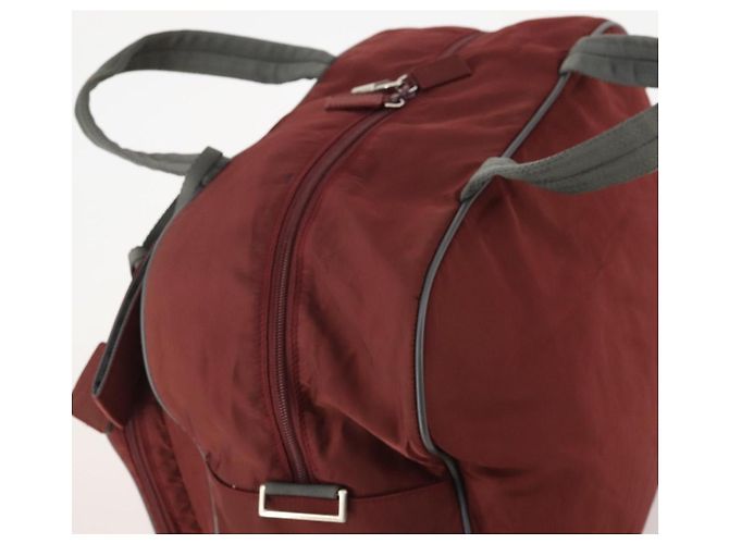PRADA Sports Boston Bag Nylon Bordeaux Silver - vista 6