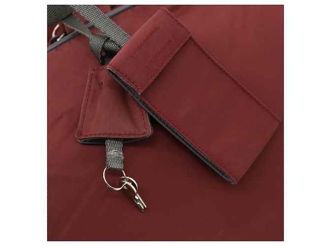 PRADA Sports Boston Bag Nylon Bordeaux Silver - vista 9