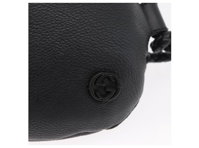GUCCI Shoulder Bag Leather Black Silver 268244 - vista 9