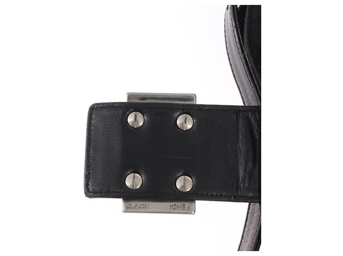FENDI Jersey Mamma Baguette Shoulder Bag Nylon Black Silver - vista 10
