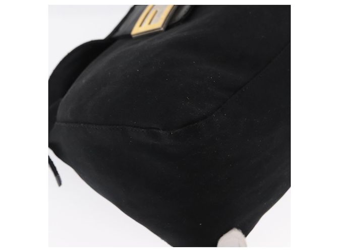 FENDI Jersey Mamma Baguette Shoulder Bag Nylon Black Silver - vista 14
