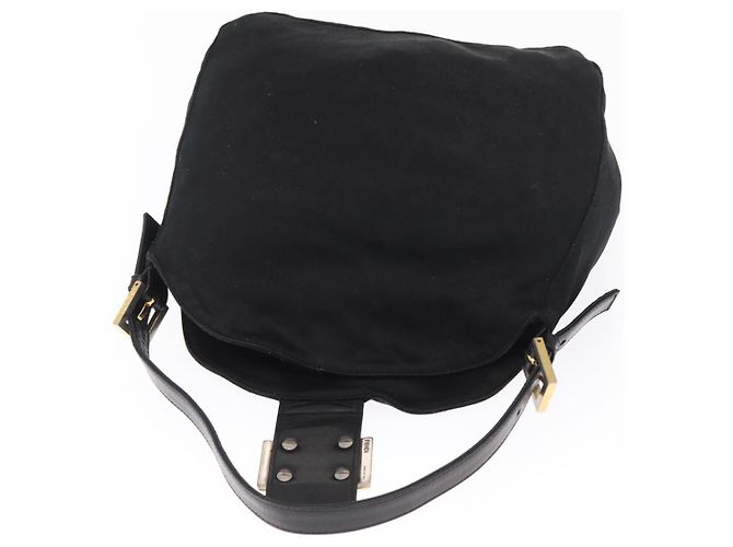FENDI Jersey Mamma Baguette Shoulder Bag Nylon Black Silver - vista 19