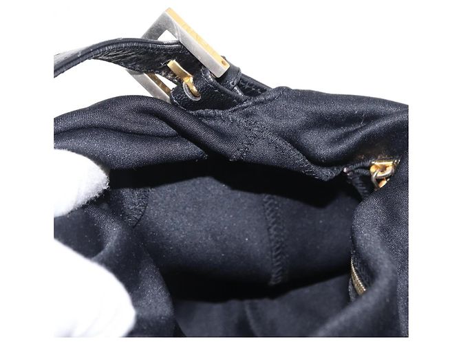 FENDI Jersey Mamma Baguette Shoulder Bag Nylon Black Silver - vista 21