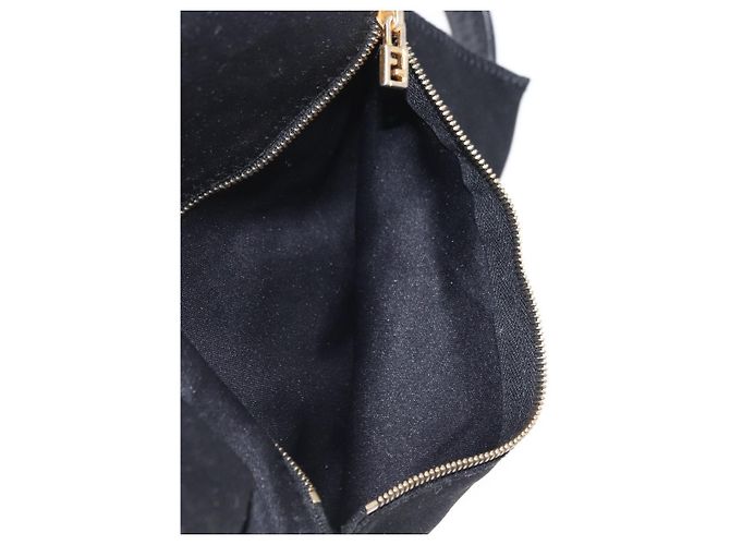 FENDI Jersey Mamma Baguette Shoulder Bag Nylon Black Silver - vista 24