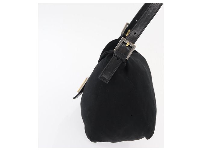 FENDI Jersey Mamma Baguette Shoulder Bag Nylon Black Silver - vista 3