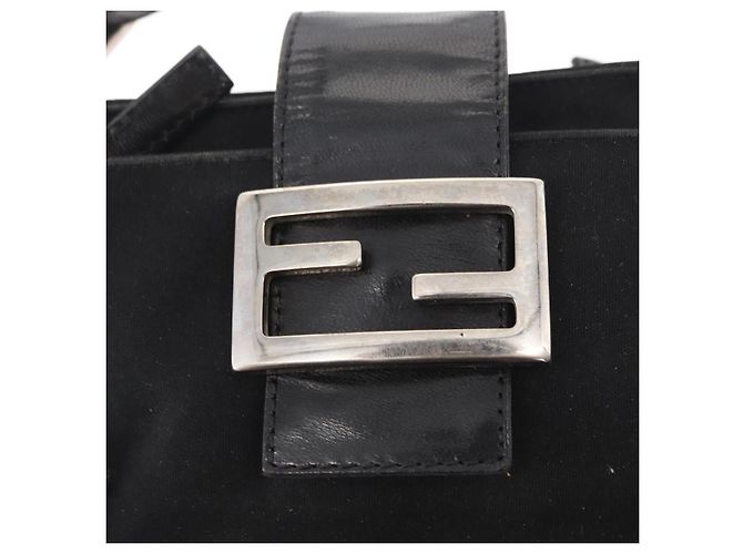 FENDI Hand Bag Nylon Black Silver - vista 10