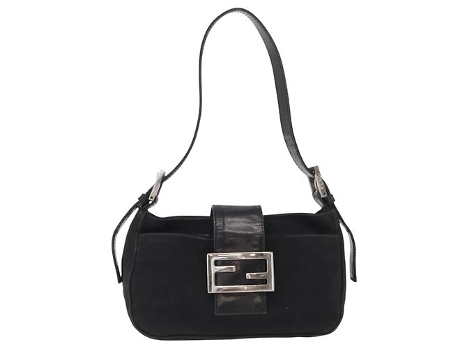 FENDI Hand Bag Nylon Black Silver - vista 13