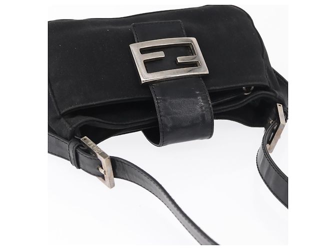 FENDI Hand Bag Nylon Black Silver - vista 6