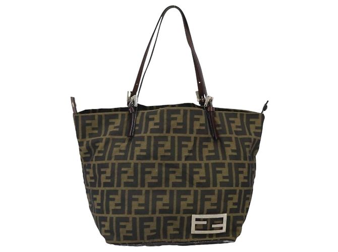 FENDI Zucca Canvas Tote Bag Black Brown - vista 13