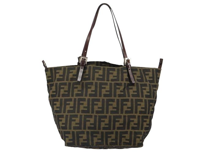 FENDI Zucca Canvas Tote Bag Black Brown - vista 2