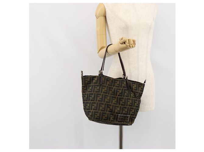 FENDI Zucca Canvas Tote Bag Black Brown - vista 23