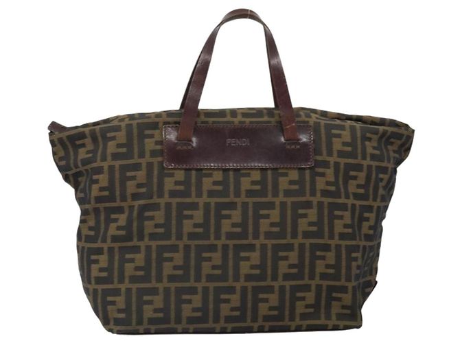 FENDI Zucca Canvas Hand Bag Black Brown - vista 13