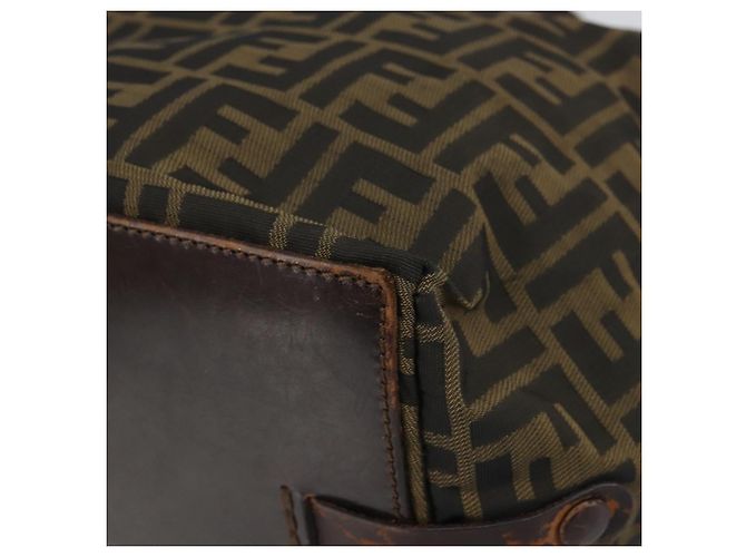 FENDI Zucca Canvas Hand Bag Black Brown - vista 14