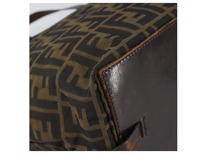 FENDI Zucca Canvas Hand Bag Black Brown - vista 17
