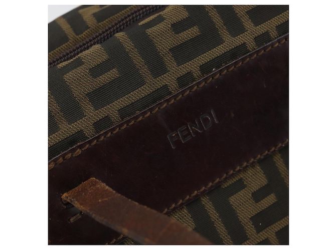 FENDI Zucca Canvas Hand Bag Black Brown - vista 18