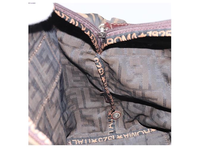FENDI Zucca Canvas Hand Bag Black Brown - vista 20