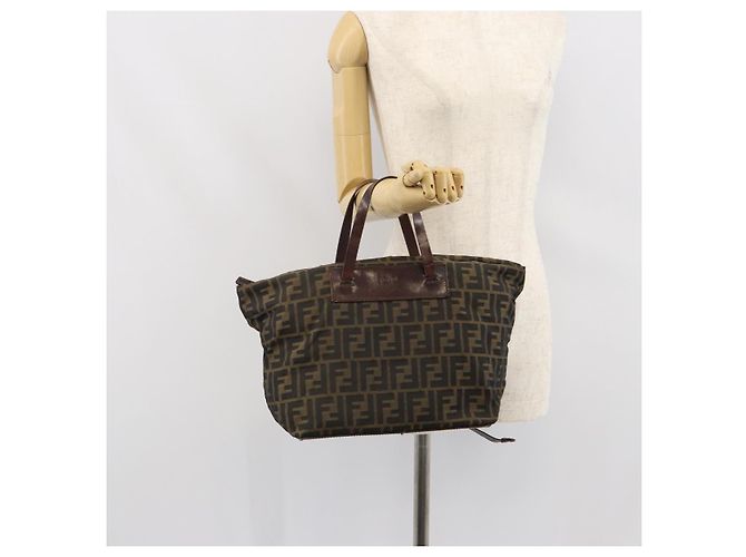 FENDI Zucca Canvas Hand Bag Black Brown - vista 22