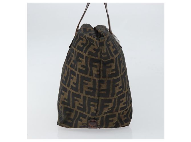 FENDI Zucca Canvas Hand Bag Black Brown - vista 4