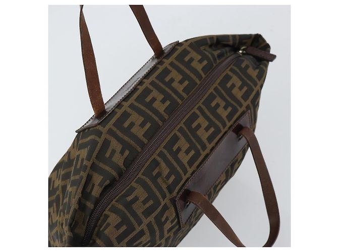 FENDI Zucca Canvas Hand Bag Black Brown - vista 6