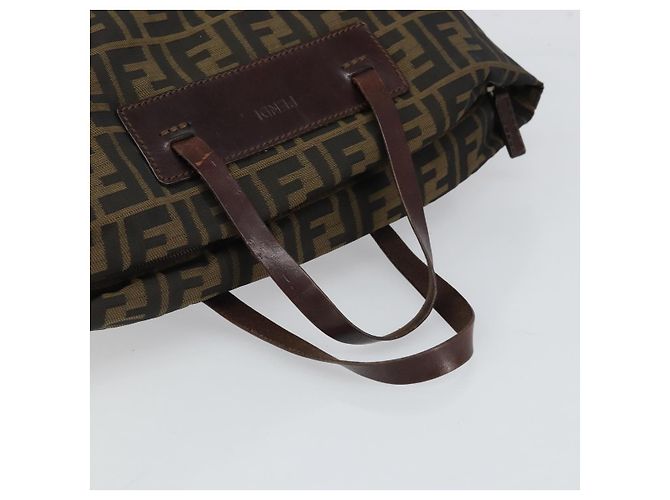 FENDI Zucca Canvas Hand Bag Black Brown - vista 7