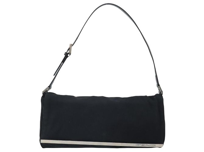 FENDI Shoulder Bag Cotton Black Silver - vista 13