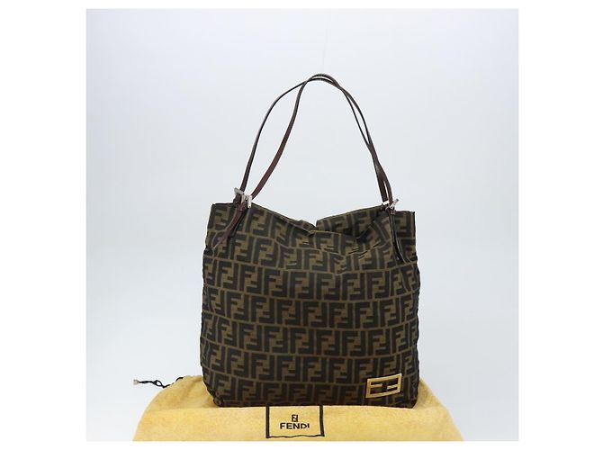 FENDI Zucca Canvas Tote Bag Black Brown - vista 12