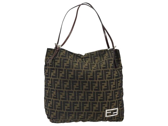 FENDI Zucca Canvas Tote Bag Black Brown - vista 13