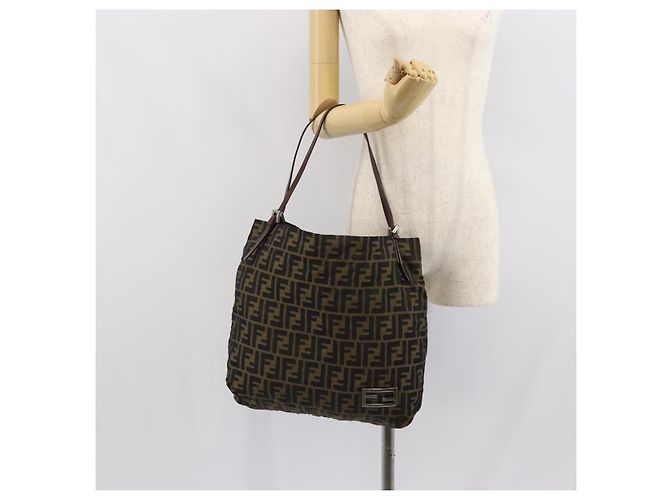 FENDI Zucca Canvas Tote Bag Black Brown - vista 22