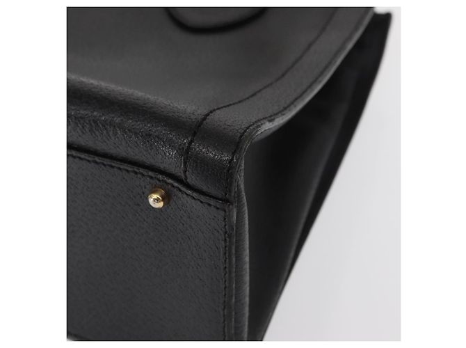GUCCI Bamboo Hand Bag Leather Black Gold 02 1059 260 - vista 14