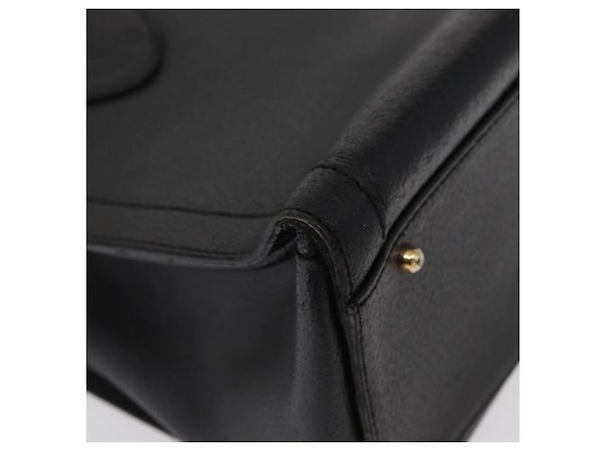 GUCCI Bamboo Hand Bag Leather Black Gold 02 1059 260 - vista 9